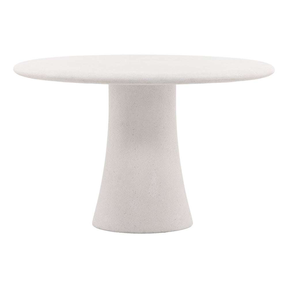 Karina Living Jemina Modern White Outdoor Dining Table - Durable Lightweight Concrete for Elegant Patio Meals DOV14578-WHIT
