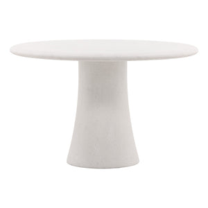 Karina Living Jemina Modern White Outdoor Dining Table - Durable Lightweight Concrete for Elegant Patio Meals DOV14578-WHIT