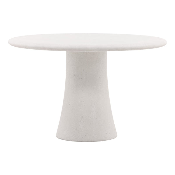 Karina Living Jemina Modern White Outdoor Dining Table - Durable Lightweight Concrete for Elegant Patio Meals DOV14578-WHIT