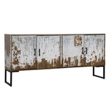 Karina Living Sideboard Mango Wood and Metal - Brown and White Antique