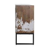 Dovetail Claes Sideboard Mango Wood and Metal - Brown and White Antique 