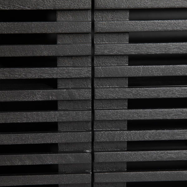 Dovetail Moblin Sideboard Matte Black Finish Mango Wood and Metal Legs DOV15090