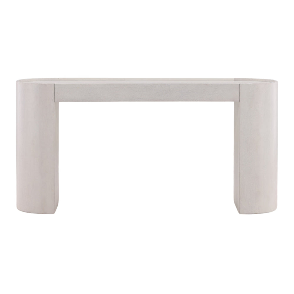 Dovetail Corden Console Table Antique White Wash Sealed Finish Mango Wood DOV15094