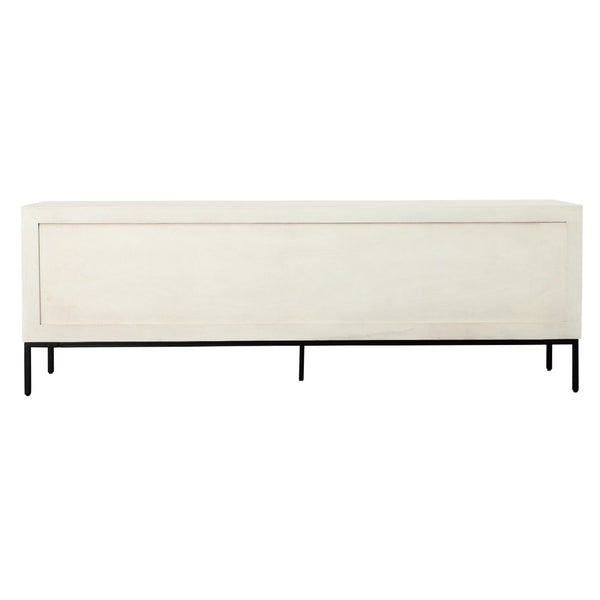 Dovetail Hepworth Sideboard Mango Wood - Antique Whitewash and Black Metal 