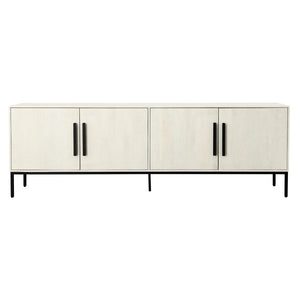 Dovetail Hepworth Sideboard Mango Wood - Antique Whitewash and Black Metal 
