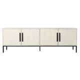 Dovetail Hepworth Sideboard Mango Wood - Antique Whitewash and Black Metal 