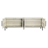 Dovetail Hepworth Sideboard Mango Wood - Antique Whitewash and Black Metal 