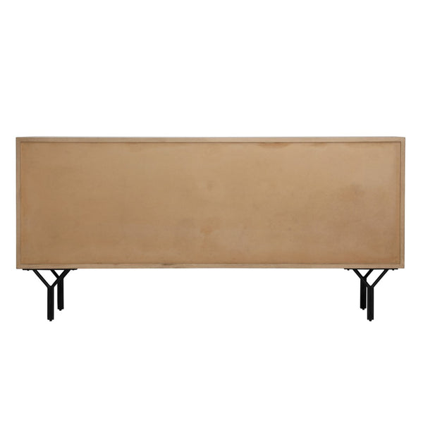 Dovetail Boise Sideboard German Oak Wood and Metal - Natural and Black