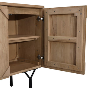 Dovetail Boise Sideboard German Oak Wood and Metal - Natural and Black