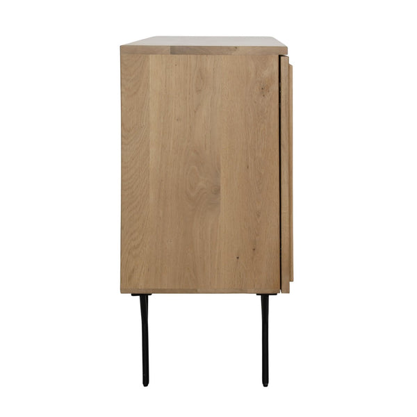 Dovetail Boise Sideboard German Oak Wood and Metal - Natural and Black