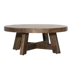 Dovetail Ronnie Coffee Table Round Reclaimed Mango Wood - Medium Brown 