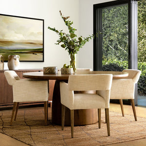Karina Living Armstrong Dining Table - Rustic Mango Wood with Steel Base, Spacious Square Design for Modern Spaces DOV15117-NATL