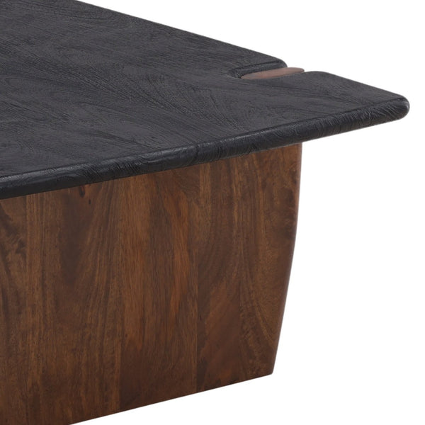 Karina Living Trinh Coffee Table - Solid Acacia Wood with Black & Natural Finish for Modern Living Spaces DOV16517-BLCK