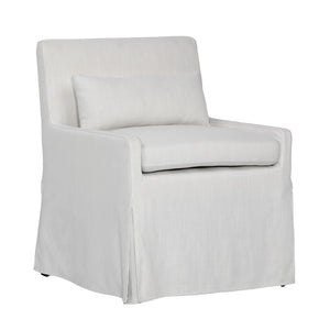 Dovetail Halsey Dining Chair Linen Blend Upholstery and Birch Wood Frame - Off White