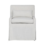 Dovetail Halsey Dining Chair Linen Blend Upholstery and Birch Wood Frame - Off White