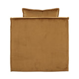 Dovetail Blanc Swivel Chair Polyester Velvet Upholstery and Birch Wood Frame - Mustard