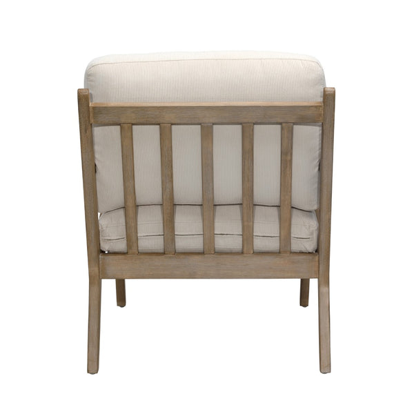 Dovetail Colmar Occasional Chair Corduroy Upholstery and Hardwood Frame - Cream and Light Warm Wash