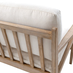 Dovetail Colmar Occasional Chair Corduroy Upholstery and Hardwood Frame - Cream and Light Warm Wash