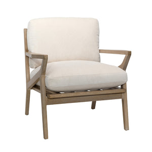 Dovetail Colmar Occasional Chair Corduroy Upholstery and Hardwood Frame - Cream and Light Warm Wash