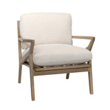 Karina Living Occasional Chair Corduroy Upholstery and Hardwood Frame - Cream and Light Warm Wash