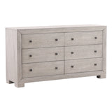 Dovetail Clancy Dresser Light Grey Washed Sealed Finish Solid Acacia Wood DOV18005