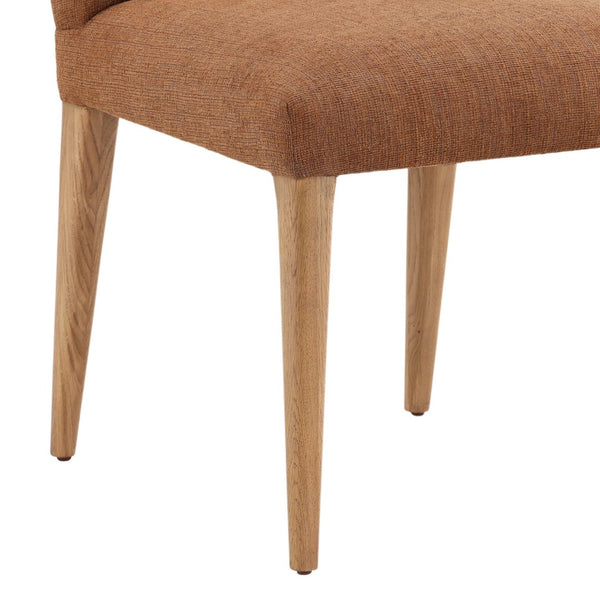 Karina Living Memphis Dining Chairs Set of 2 - Stylish Brown Chenille Upholstery with Solid Oak Frame for Comfort DOV18032-BRWN