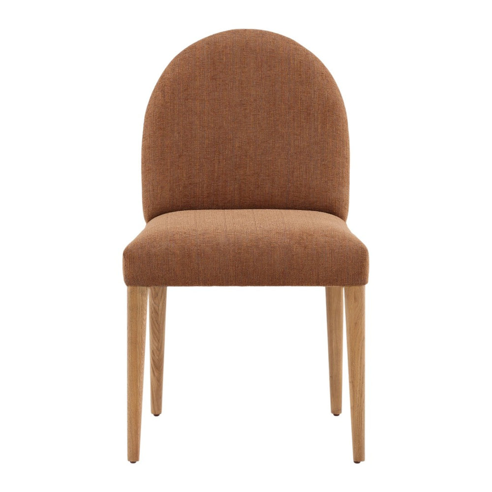 Karina Living Memphis Dining Chairs Set of 2 - Stylish Brown Chenille Upholstery with Solid Oak Frame for Comfort DOV18032-BRWN