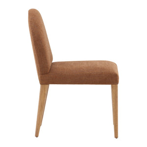 Karina Living Memphis Dining Chairs Set of 2 - Stylish Brown Chenille Upholstery with Solid Oak Frame for Comfort DOV18032-BRWN