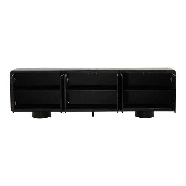 Karina Living Capella Sideboard Black - Modern Solid Rubberwood Storage for Dining & Living Spaces, 108" Long DOV18045-BLCK