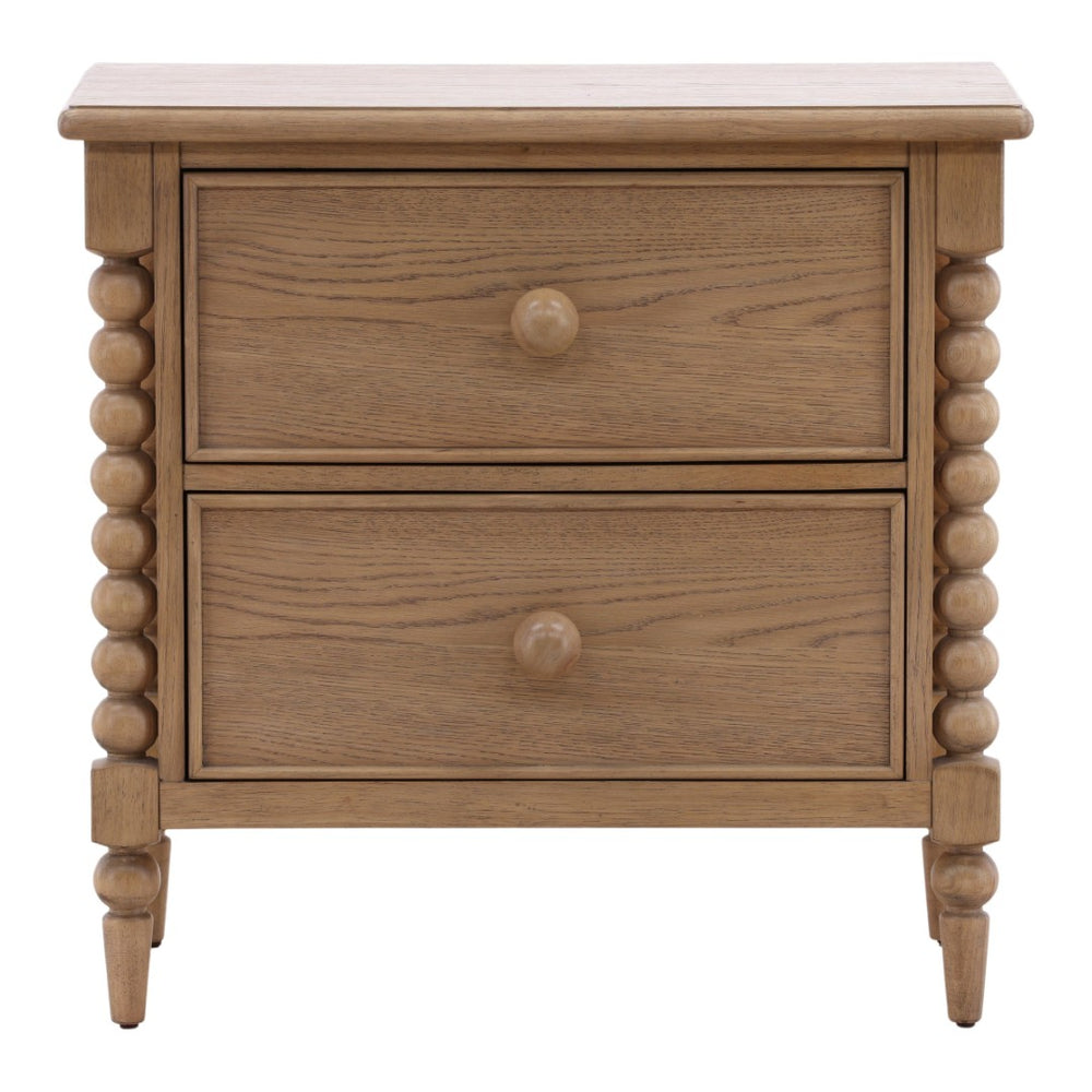 Karina Living Marcellina Nightstand - Contemporary Rubberwood Design with Generous Storage for Modern Bedrooms Natural DOV18111-NATL