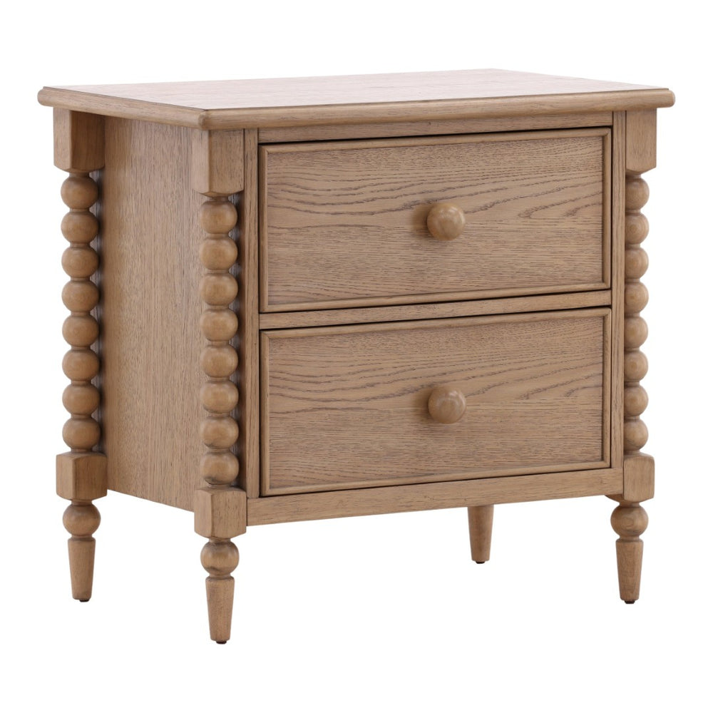 Karina Living Marcellina Nightstand - Contemporary Rubberwood Design with Generous Storage for Modern Bedrooms Natural DOV18111-NATL