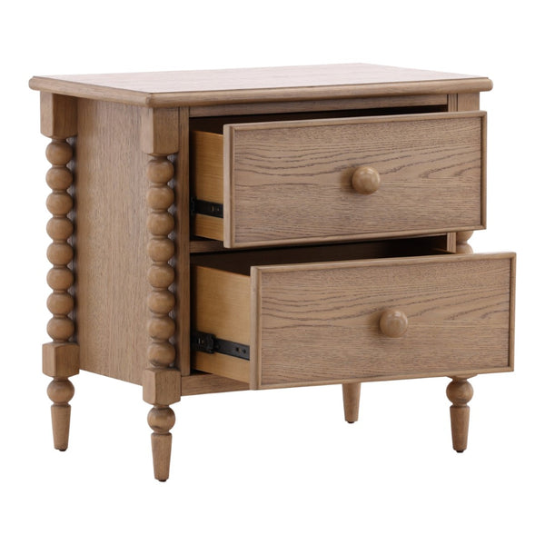 Karina Living Marcellina Nightstand - Contemporary Rubberwood Design with Generous Storage for Modern Bedrooms Natural DOV18111-NATL
