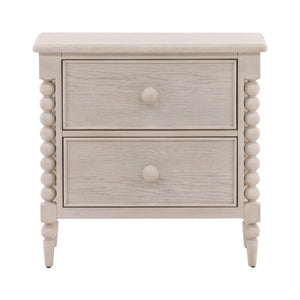 Karina Living Marcellina Nightstand - Contemporary Rubberwood Design with Generous Storage for Modern Bedrooms Whitewash DOV18111-WHTW