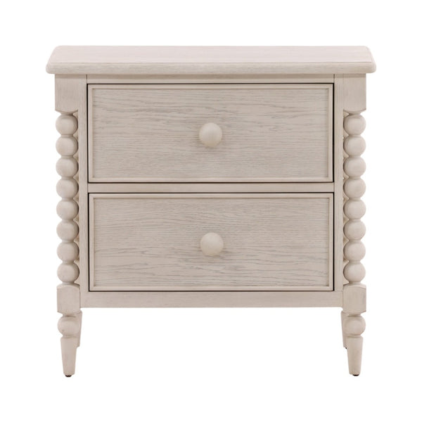 Karina Living Marcellina Nightstand - Contemporary Rubberwood Design with Generous Storage for Modern Bedrooms Whitewash DOV18111-WHTW