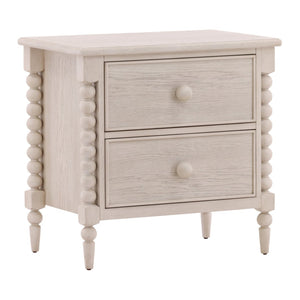 Karina Living Marcellina Nightstand - Contemporary Rubberwood Design with Generous Storage for Modern Bedrooms Whitewash DOV18111-WHTW