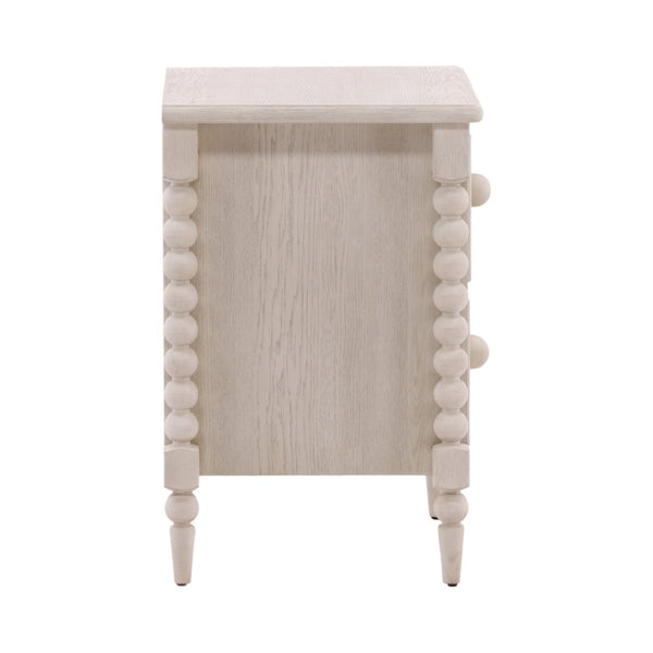 Karina Living Marcellina Nightstand - Contemporary Rubberwood Design with Generous Storage for Modern Bedrooms Whitewash DOV18111-WHTW