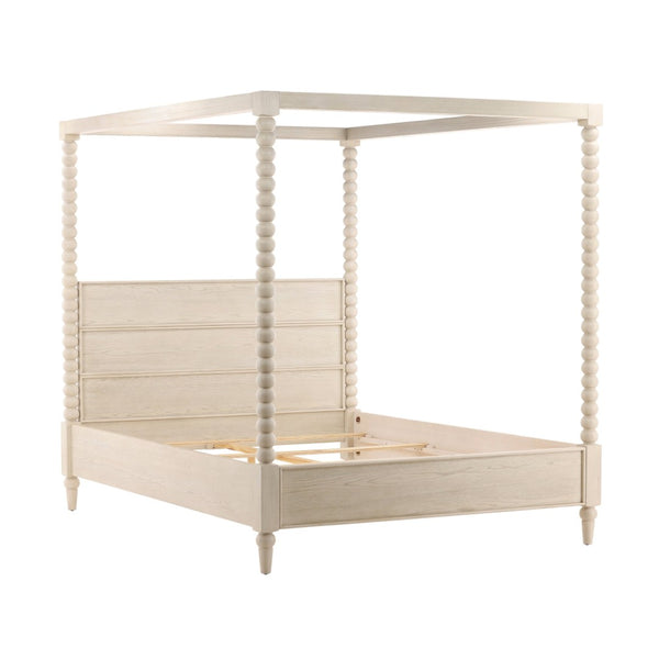 Karina Living Marcellina King Bed in Whitewash - Elegant Coastal Design, Solid Rubberwood, Timeless Style & Durability DOV18113EK-WHTW