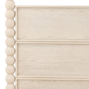 Karina Living Marcellina King Bed in Whitewash - Elegant Coastal Design, Solid Rubberwood, Timeless Style & Durability DOV18113EK-WHTW