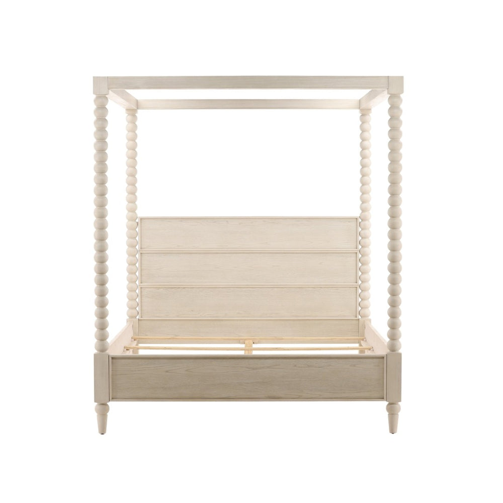 Karina Living Marcellina King Bed in Whitewash - Elegant Coastal Design, Solid Rubberwood, Timeless Style & Durability DOV18113EK-WHTW