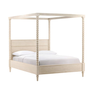 Karina Living Marcellina King Bed in Whitewash - Elegant Coastal Design, Solid Rubberwood, Timeless Style & Durability DOV18113EK-WHTW