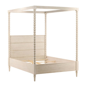 Karina Living Marcellina Queen Bed in Whitewash – Timeless Elegance with Sturdy Design & Coastal Aesthetic Charm DOV18113Q-WHTW