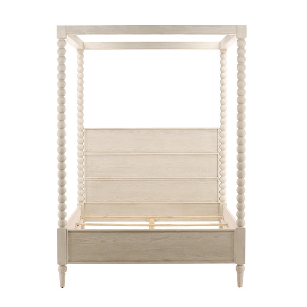 Karina Living Marcellina Queen Bed in Whitewash – Timeless Elegance with Sturdy Design & Coastal Aesthetic Charm DOV18113Q-WHTW