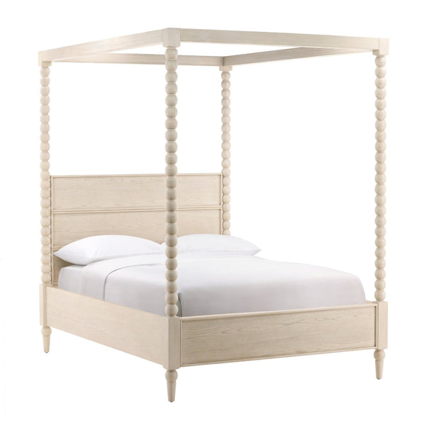 Karina Living Marcellina Queen Bed in Whitewash – Timeless Elegance with Sturdy Design & Coastal Aesthetic Charm DOV18113Q-WHTW