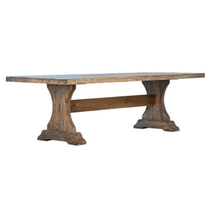 Dovetail Alano Dining Table Antique Brown Sealed Finish Reclaimed Pine Wood DOV18134