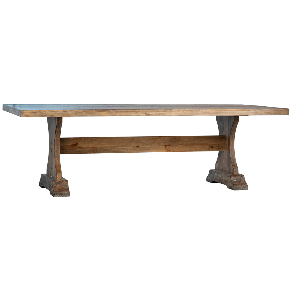 Dovetail Alano Dining Table Antique Brown Sealed Finish Reclaimed Pine Wood DOV18134
