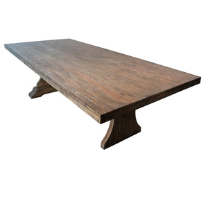 Dovetail Alano Dining Table Antique Brown Sealed Finish Reclaimed Pine Wood DOV18134