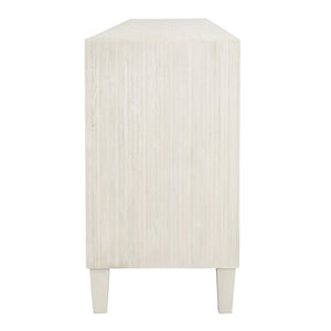 Dovetail Lugano Sideboard White Wash Whitewash Acacia Wood and Cane DOV18159