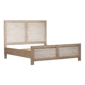 Dovetail Roux Bed East King Light Warm Wash Light and Grey Warm Wash Finish Solid Pine Wood and Pine Veneer DOV18161EK-LTWW