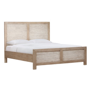 Dovetail Roux Bed East King Light Warm Wash Light and Grey Warm Wash Finish Solid Pine Wood and Pine Veneer DOV18161EK-LTWW