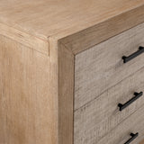 Dovetail Roux Dresser Light Warm Wash Light and Grey Warm Wash Finish Solid Pine Wood and Pine Veneer DOV18162-LTWW